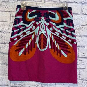 Missy Robertson Elegant Multicolor Embroidered Pencil Skirt
